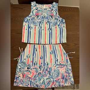 NWT Lilly Pulitzer Donna 2 Piece Set in Resort White Stripes & Streamers, Size 6